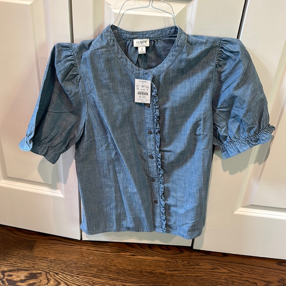 NWT short sleeve JCrew chambray button down shirt